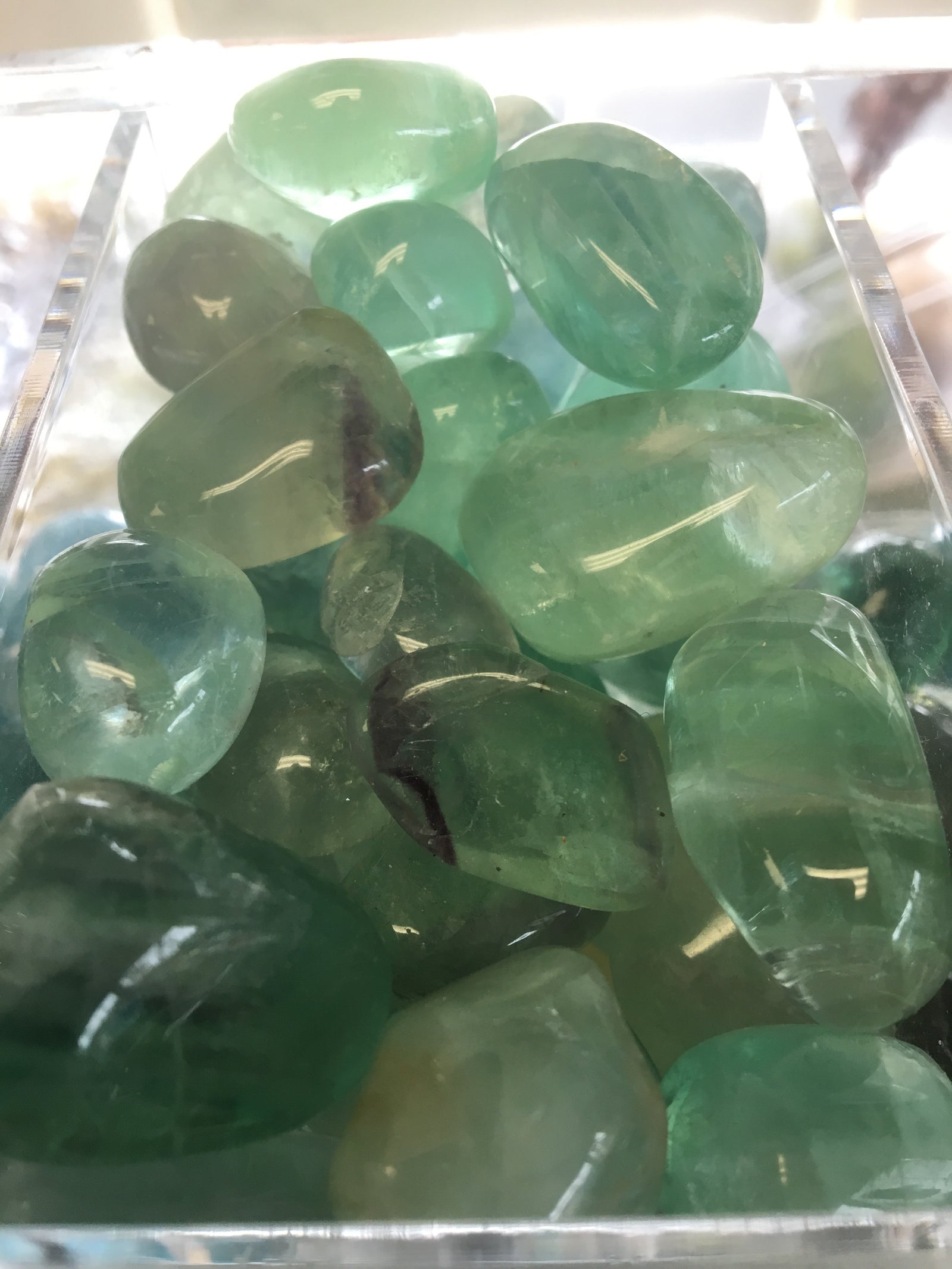 Fluorite - Green Tumbled Single Gemstone - Cast a Stone