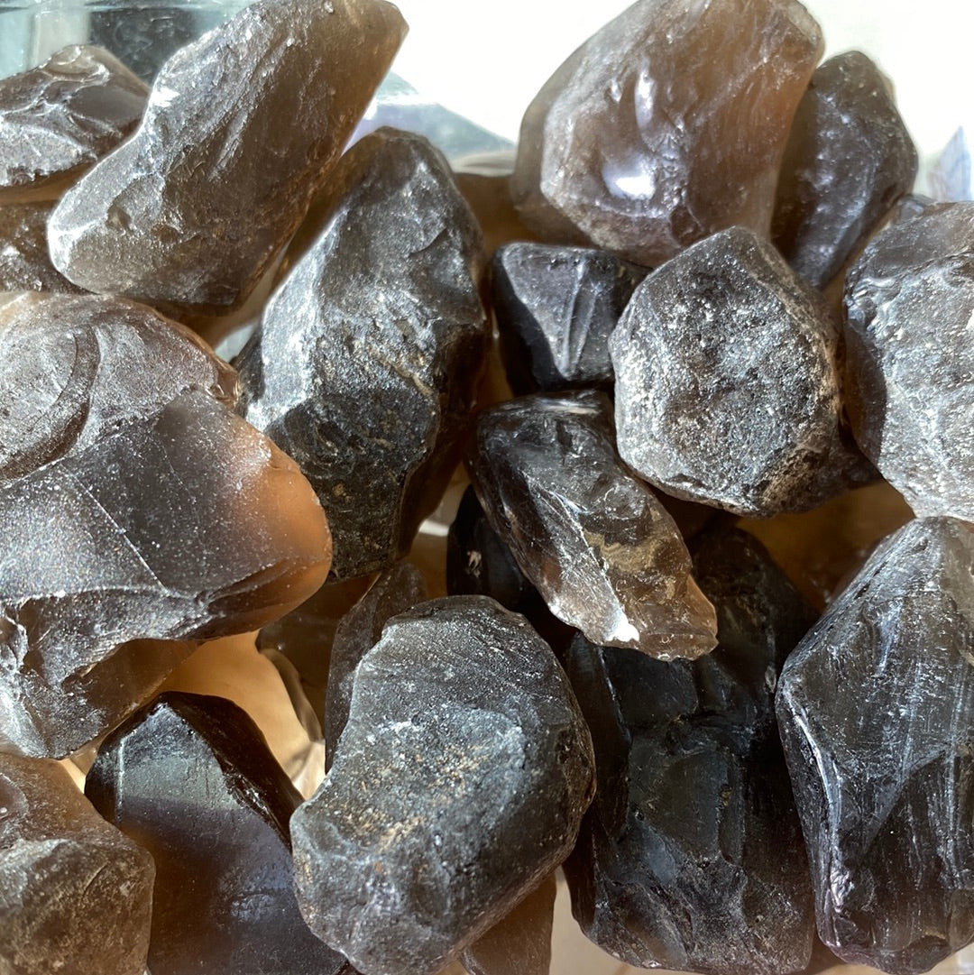 Natural Smoky Quartz Crystal Point - Rough Gemstone Wand (1.5-3 Inches) For Grounding & Positive Energy