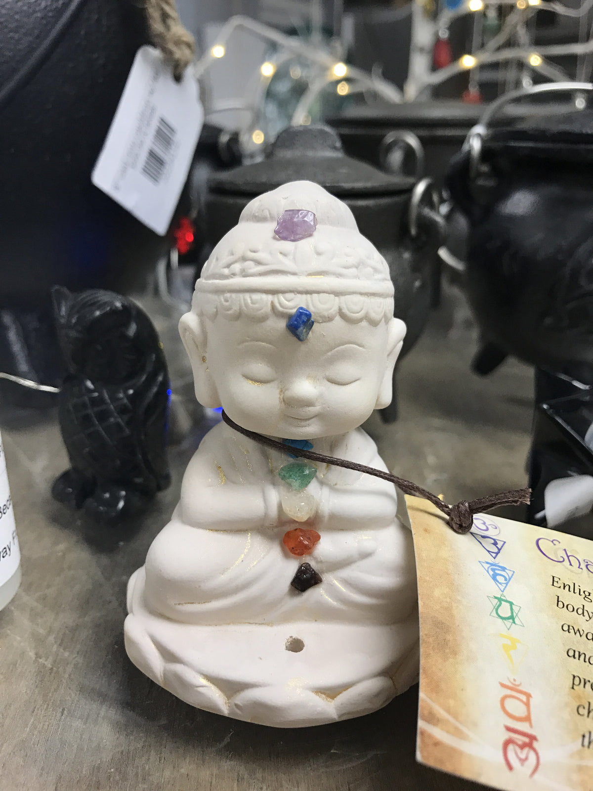 Chakra Buddha -Statue Incense Holder- 3.5&quot; - Cast a Stone