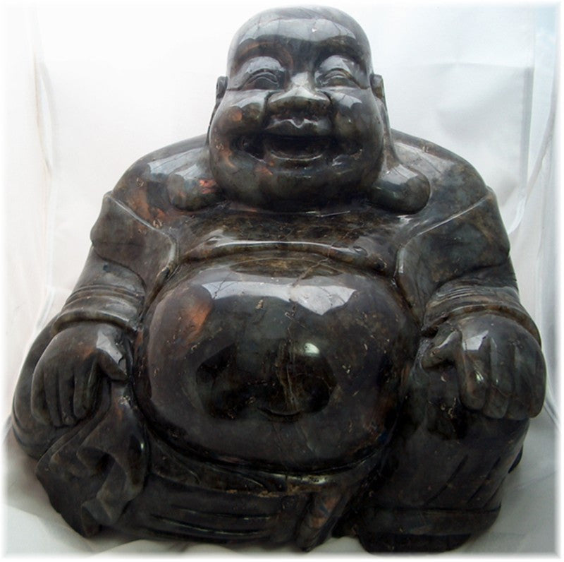 Solid Labradorite Buddha 50 lbs. - Cast a Stone