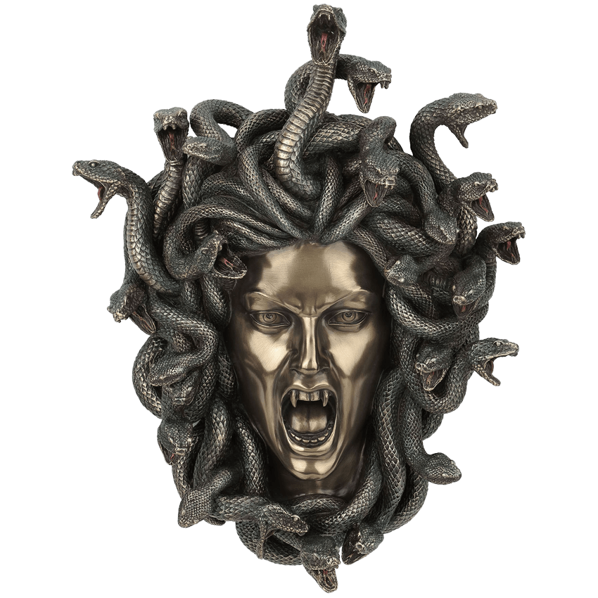 Head of Medusa Wall Plaque (H:18Cm)