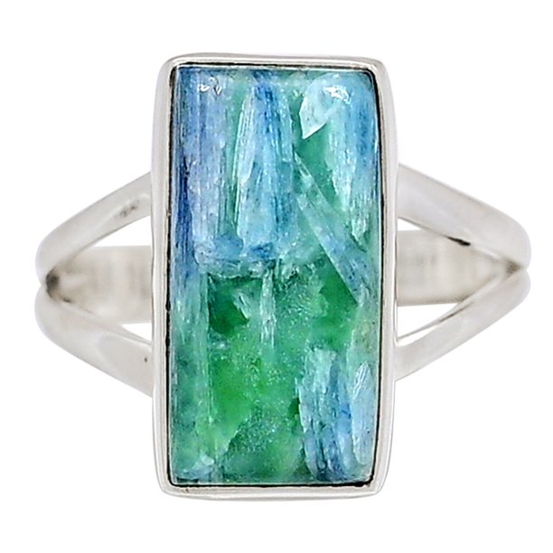 This mermaid kyanite features shades of green and blue in this all-natural gemstone. The colors marble together, giving a one-of-a-kind stone. A unique and rare gemstone for all of the mermaids!