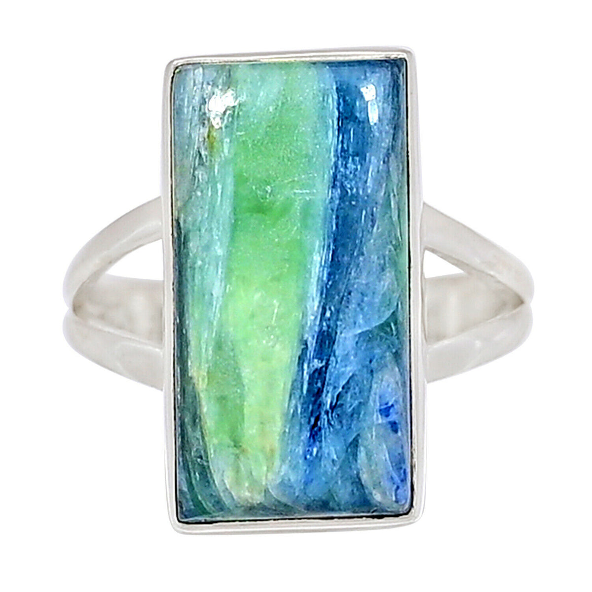 This mermaid kyanite features shades of green and blue in this all-natural gemstone. The colors marble together, giving a one-of-a-kind stone. A unique and rare gemstone for all of the mermaids!