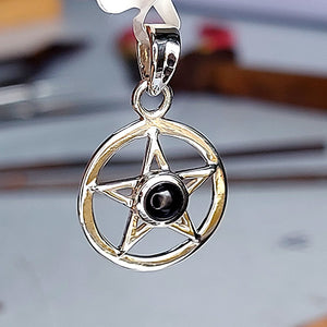 Sterling Pentacle Pendant with Black Onyx