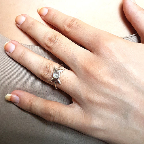 Triple Goddess Moonstone Sterling Ring