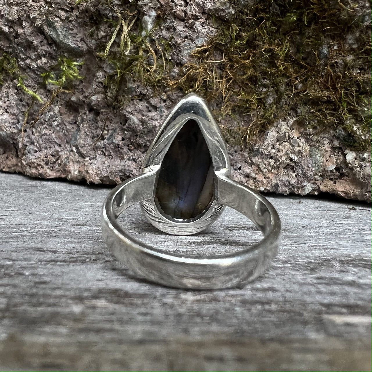Natural Labradorite Ring Sterling Silver