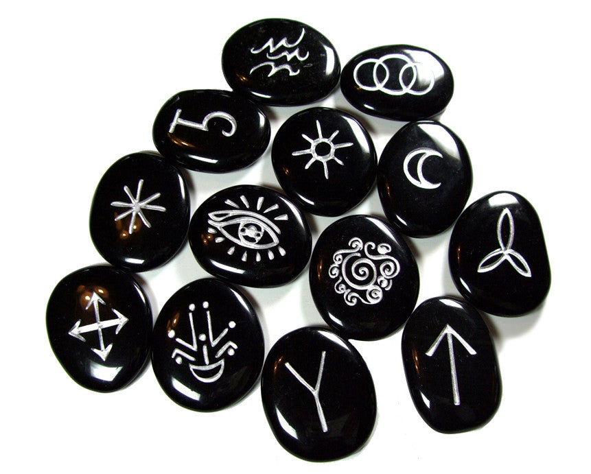 Witch's Runes in Silver (set of 13) - Cast a Stone