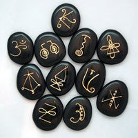 Obsidian Karuna Symbol Reiki Stones - Cast a Stone