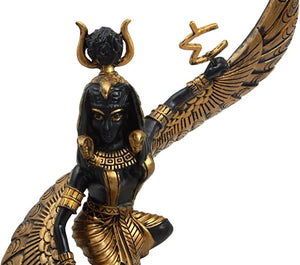 Egyptian Goddess Isis Statue (Black & Gold)