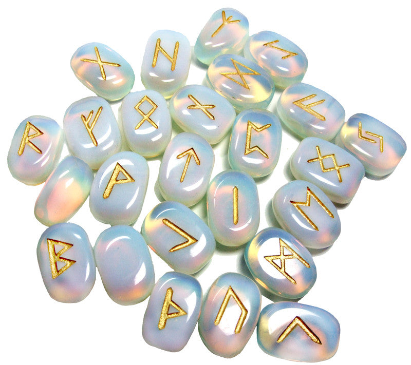 Fiery Opalite Runes Set - Cast a Stone
