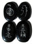 Black Obsidian Reiki Stones© set of 4 in Silver - Cast a Stone
