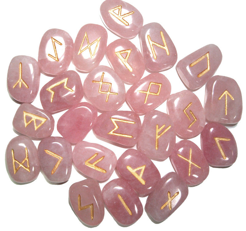 Rose Quartz Runes Set - Cast a Stone