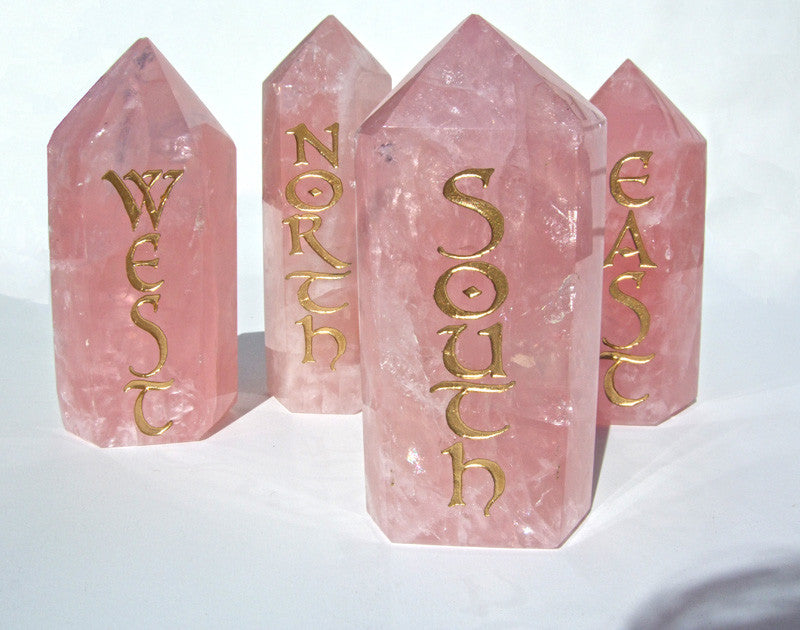 Polished Rose Quartz Points Directionals set of 4 - Cast a Stone