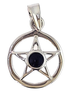Sterling Pentacle Pendant with Black Onyx