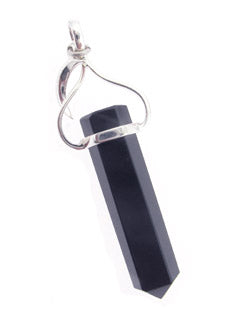 Black Tourmaline Moon point Pendant