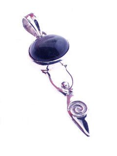 Sterling Spiral Goddess Pendant with Star Ruby