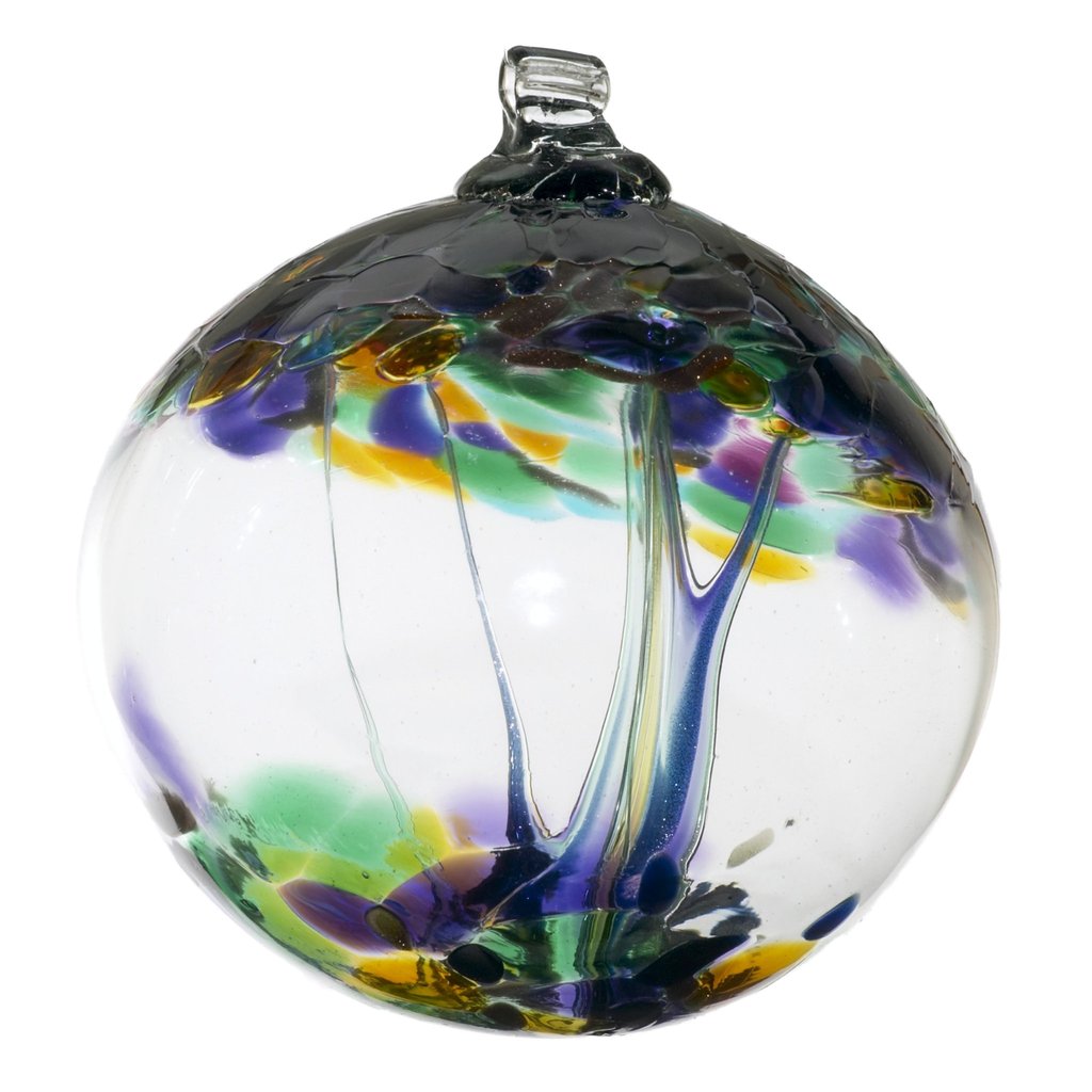Tree of Enchantment Ball | Blessings 6&quot; Hand-blown Art Glass Ornament