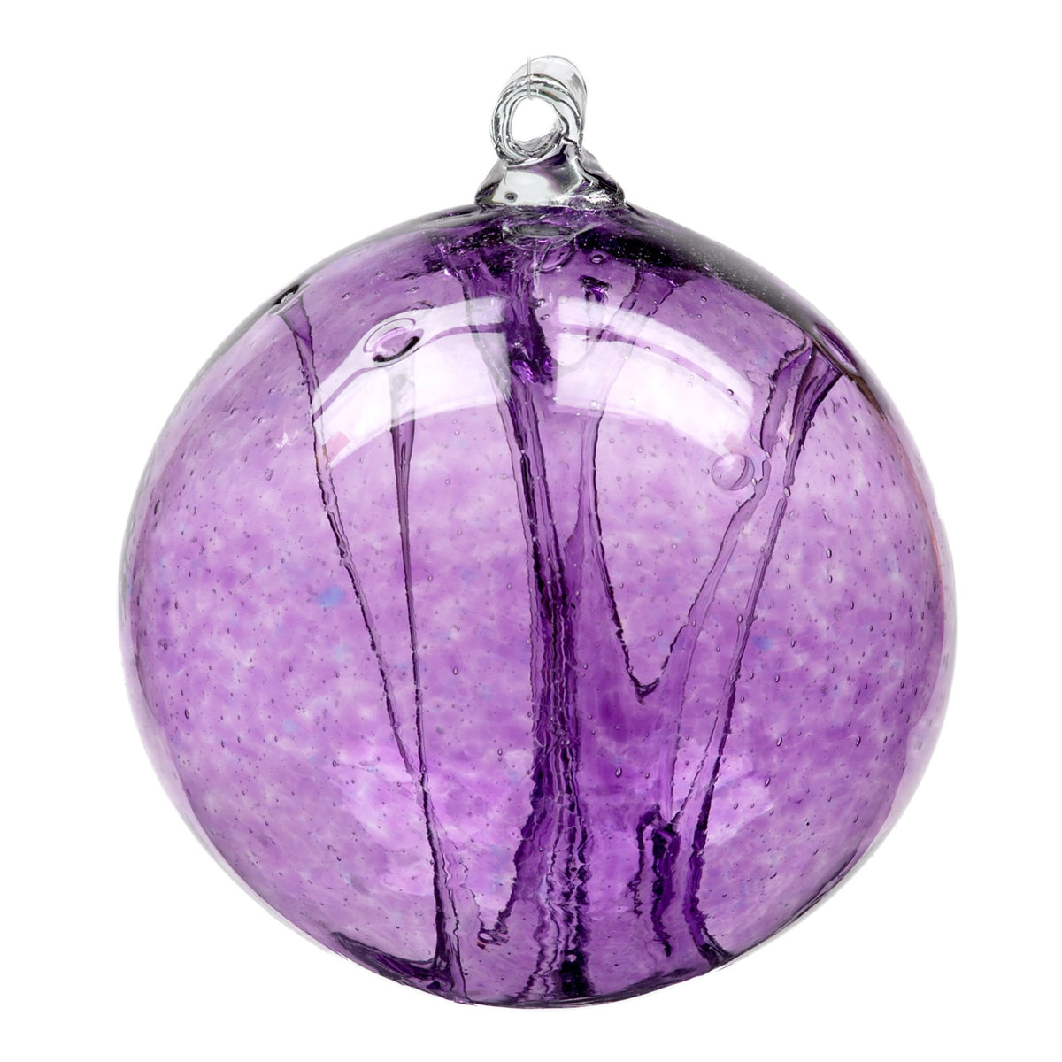 Olde English Witch Ball | Amethyst 6&quot; Hand-blown Art Glass Ornament
