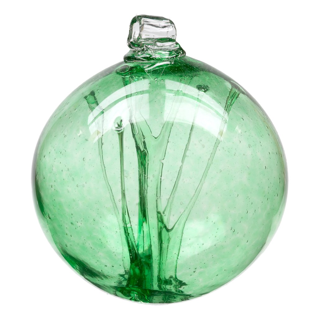 Olde English Witch Ball | Green Hand-blown Art Glass Ornament